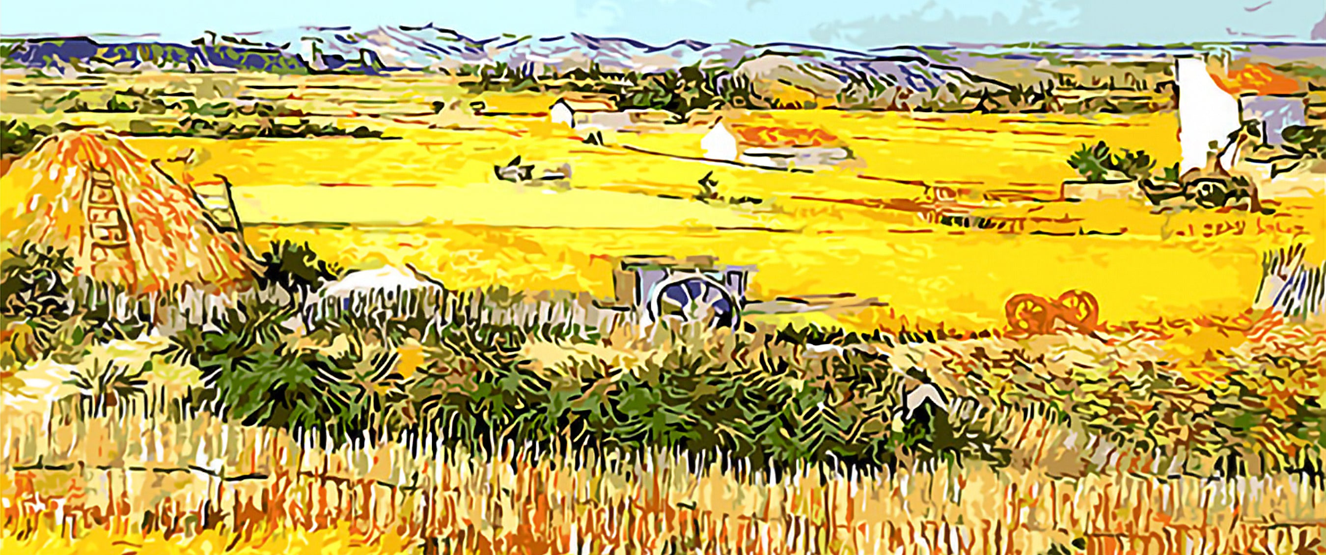 DIY Painting By Numbers -  Van Gogh Harvest - 3 Pieces (16"x20" / 40x50cm)