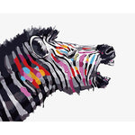 DIY Painting By Numbers - Cool Zebra (16"x20" / 40x50cm)