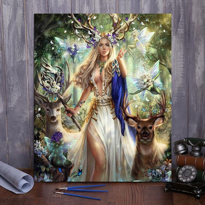 DIY Painting By Numbers - Forest Queen (16"x20" / 40x50cm)