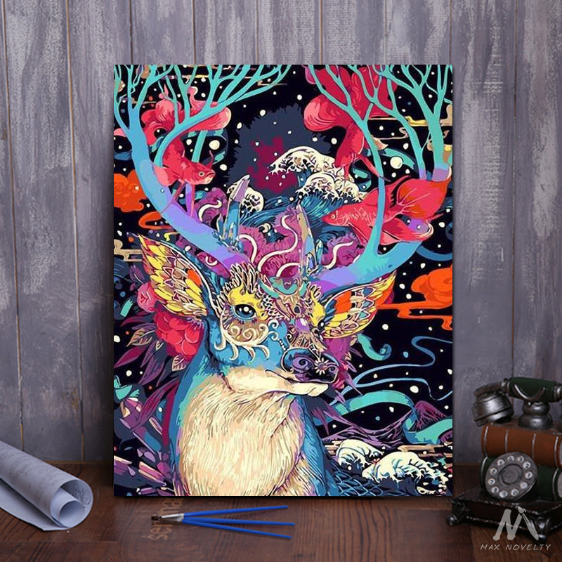 DIY Painting By Numbers - Christmas Deer (16"x20" / 40x50cm)