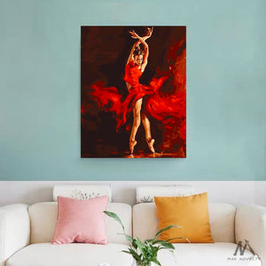 DIY Painting By Numbers - Ballet Dancer On Fire (16"x20" / 40x50cm)