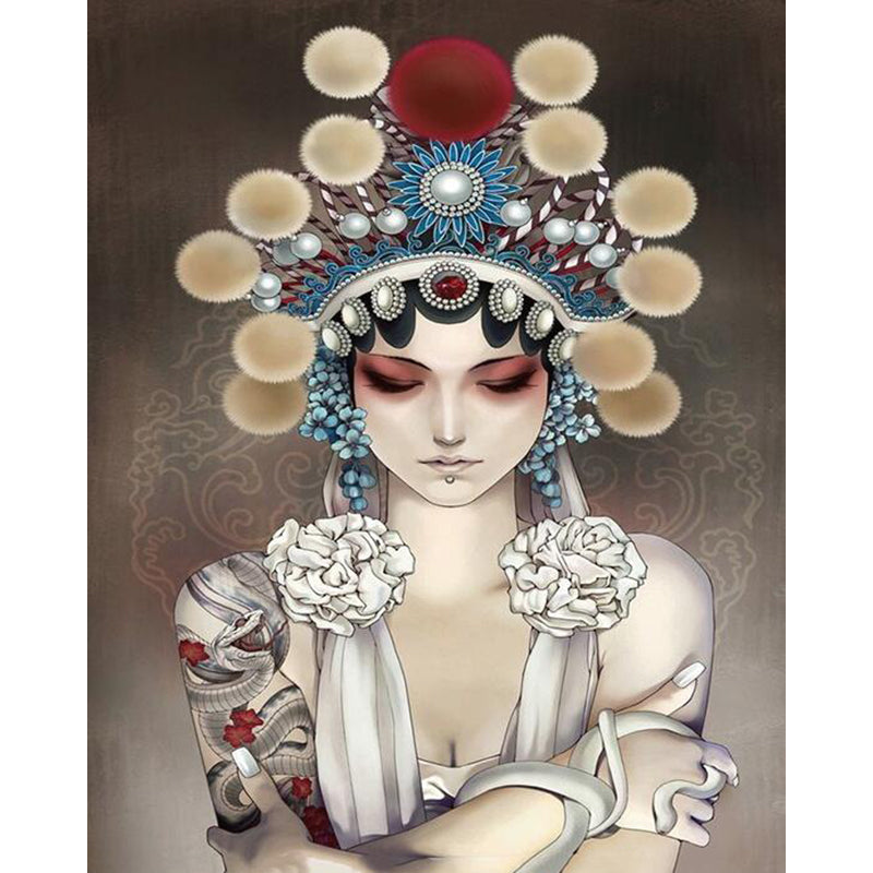 DIY Painting By Numbers - Chinese Opera Girl (16"x20" / 40x50cm)