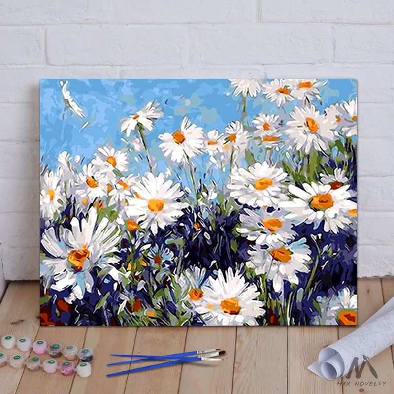DIY Painting By Numbers - Daisies (16"x20" / 40x50cm)