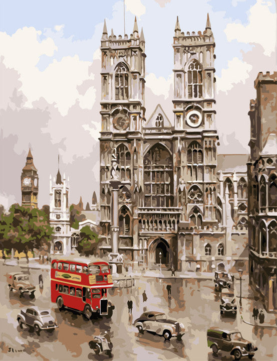 DIY Painting By Numbers - Westminister Abbey (16"x20" / 40x50cm)