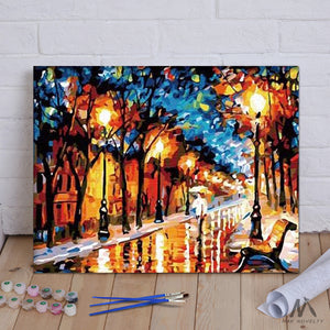DIY Painting By Numbers - City Street (16"x20" / 40x50cm)