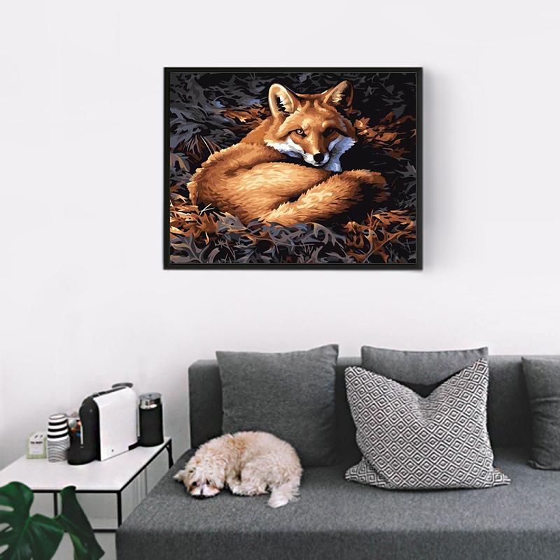 DIY Painting By Numbers - Fire Fox (16"x20" / 40x50cm)