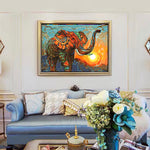 DIY Painting By Numbers - Vintage Elephant (16"x20" / 40x50cm)