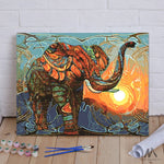 DIY Painting By Numbers - Vintage Elephant (16"x20" / 40x50cm)