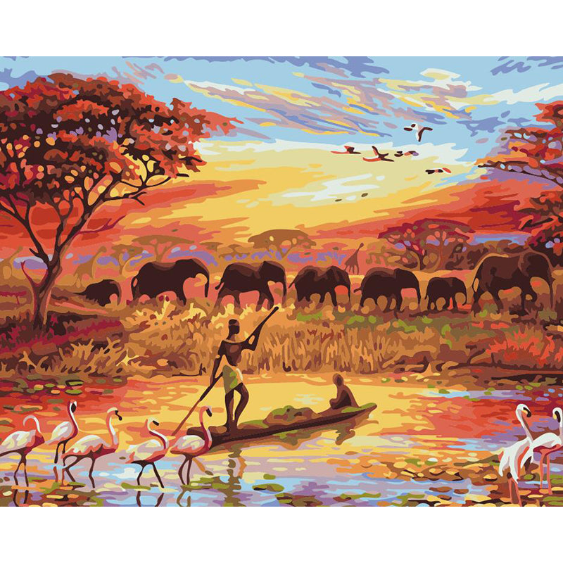 DIY Painting By Numbers -  African Grassland (16"x20" / 40x50cm)