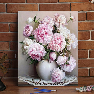 DIY Painting By Numbers - White Flowers (16x20 / 40x50cm) – Max Novelty  DIY