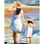DIY Painting By Numbers - Mother And Daughter (16"x20" / 40x50cm)