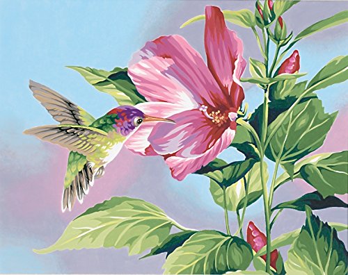DIY Painting By Numbers - Flower With Bird (16"x20" / 40x50cm)