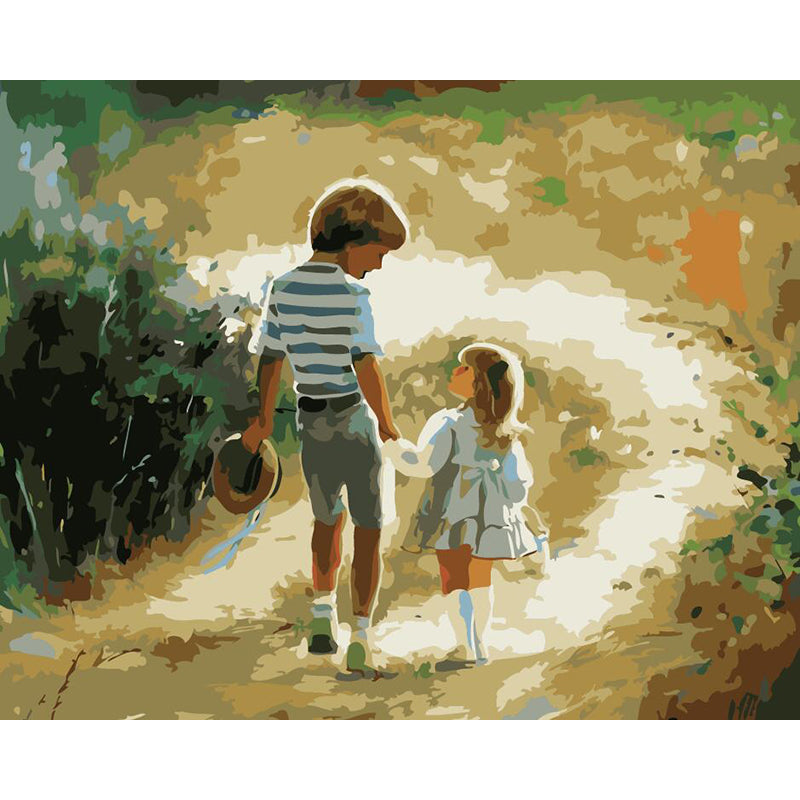 DIY Painting By Numbers - Boy And Girl (16"x20" / 40x50cm)