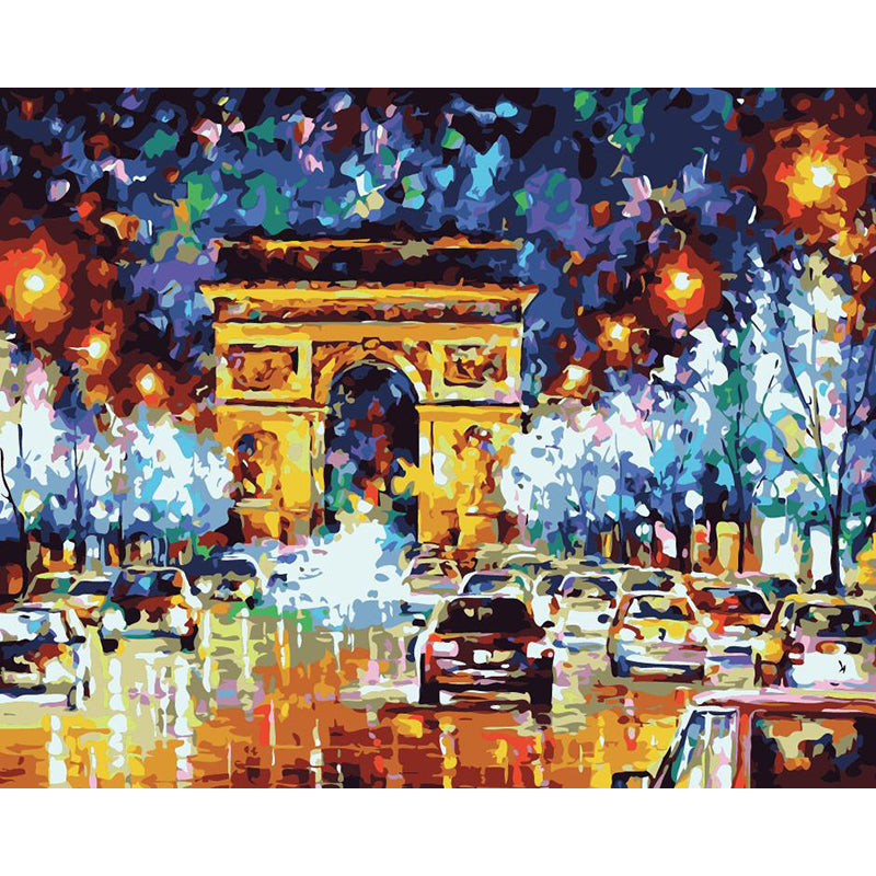 DIY Painting By Numbers - Champs Elysees Paris(16"x20" / 40x50cm)