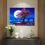DIY Painting By Numbers - Romantic Moon Night & Tree (16"x20" / 40x50cm)