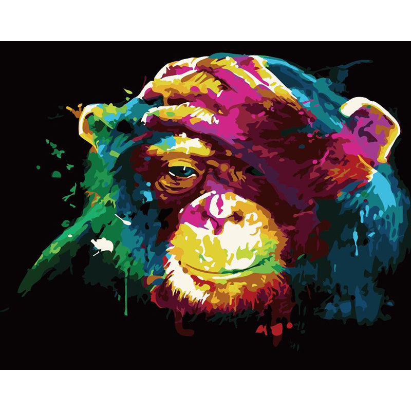 DIY Painting By Numbers - Chimpanzee Thinking(16"x20" / 40x50cm)