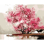 DIY Painting By Numbers - Pink Tree(16"x20" / 40x50cm)