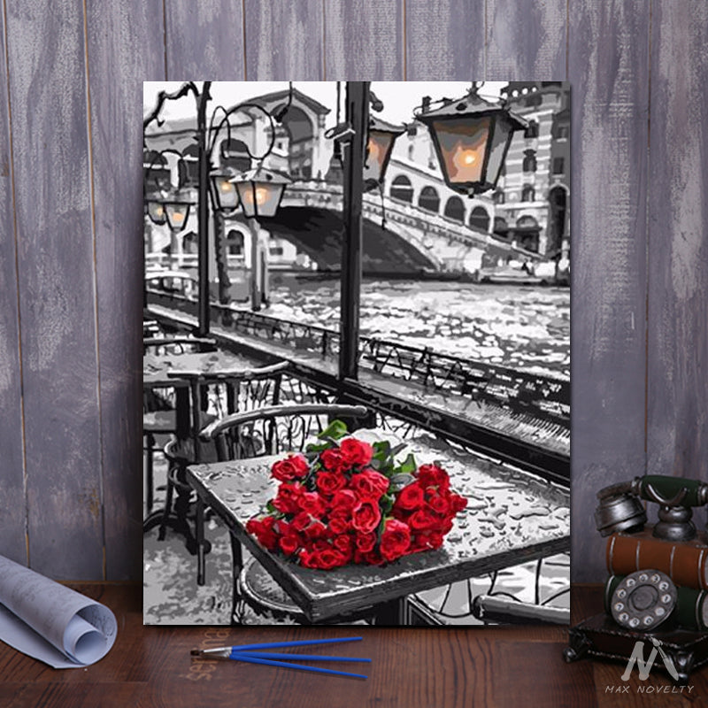 DIY Painting By Numbers - Red Roses (16"x20" / 40x50cm)