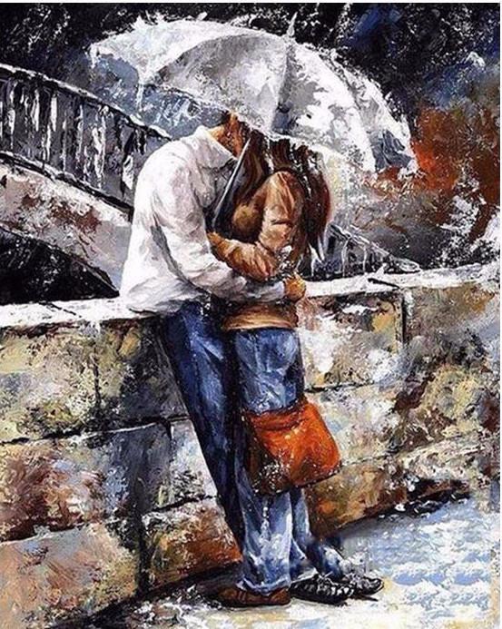 DIY Painting By Numbers - Romantic lover (16"x20" / 40x50cm)