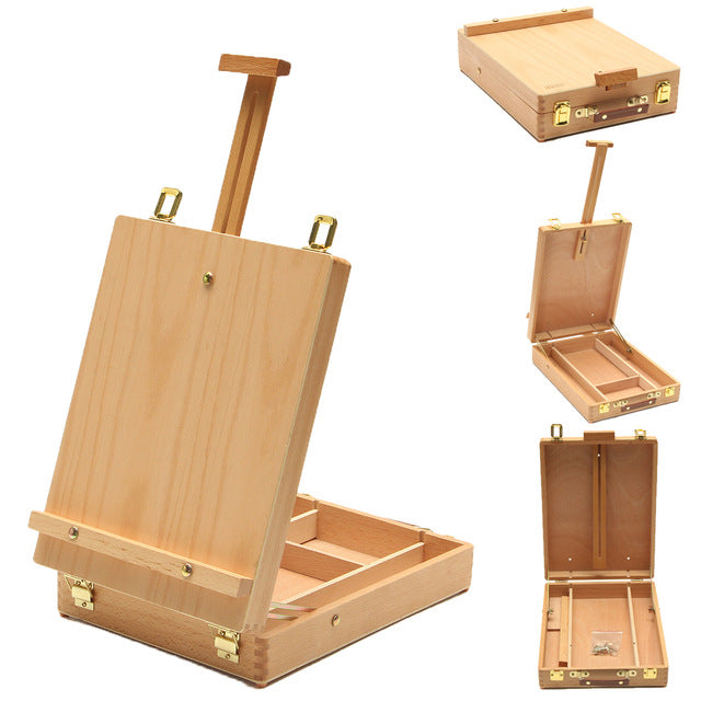 Wooden Desktop Easel & Storage Case – Max Novelty DIY