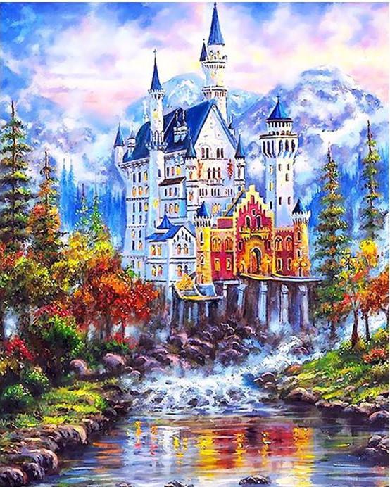 DIY Painting By Numbers - Fantasy Castle Landscape (16