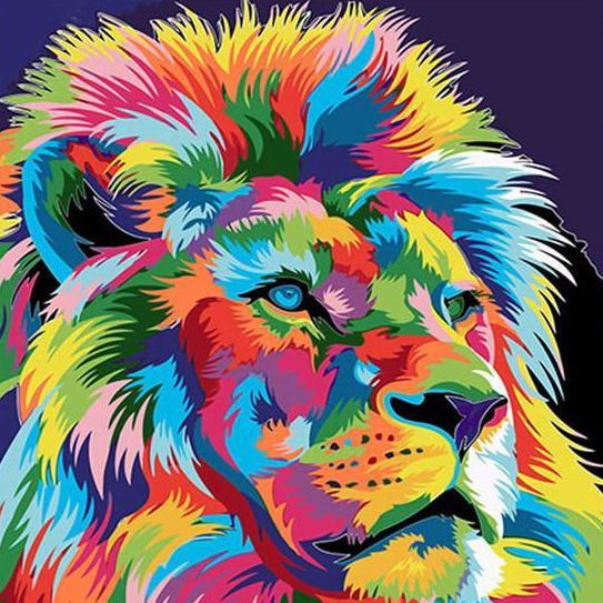 DIY Painting By Numbers - Lion (16"x20" / 40x50cm)