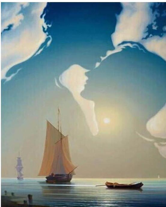 DIY Painting By Numbers - Lovers Sailing Boat (16"x20" / 40x50cm)