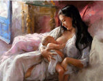 DIY Painting By Numbers - Breastfeeding Woman (16"x20" / 40x50cm)