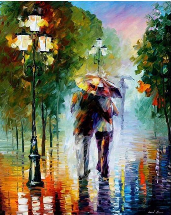 DIY Painting By Numbers - Romantic Lovers (16"x20" / 40x50cm)