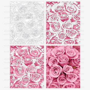 DIY Painting By Numbers - Pink Rose (16"x20" / 40x50cm)