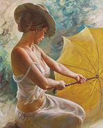 DIY Painting By Numbers - Woman Holding Umbrella (16"x20" / 40x50cm)