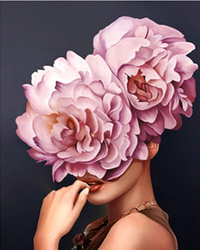 DIY Painting By Numbers - Flower Woman(16"x20" / 40x50cm)