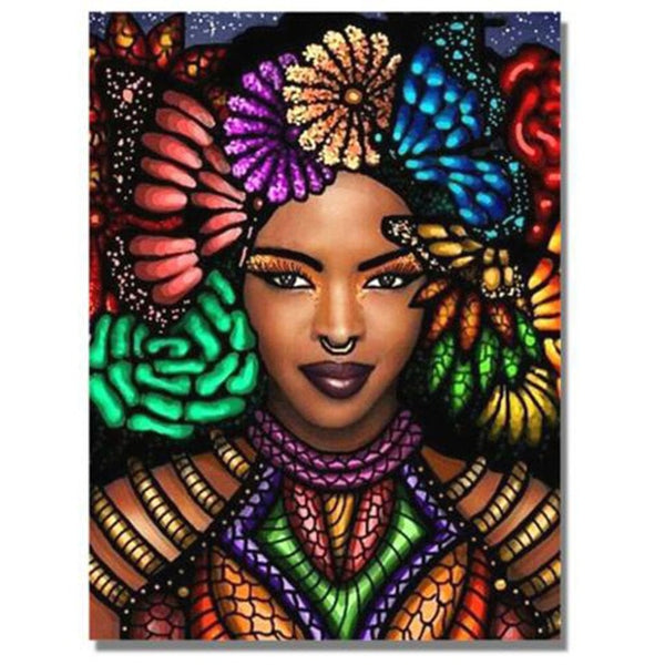 Paint by Number Kits African Woman Acrylic Paint DIY for Adults 16in x 20in